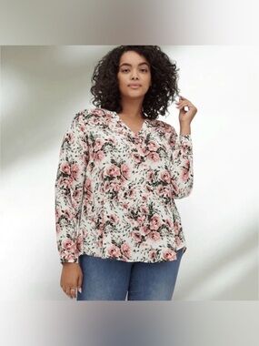 Torrid Georgette Hi-Low Pullover Long Sleeve Blouse Women’s Size 2X